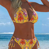 Top Halter Estampado em Cores Vibrantes