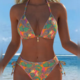 Impressão Halter Biquíni Cortado