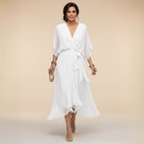Opala | Vestido Midi Elegante com Decote em V