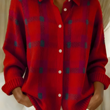 Ugnė - Camisa de malha suave com padrão de xadrez