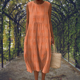 Genoveva | Vestido Maxi Sem Mangas com Bolsos