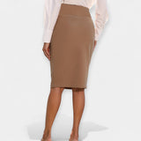 Falda Midi Com Cintura Alta