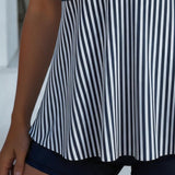 Conjunto de Tankini Listrado com Camisola de Duas Peças