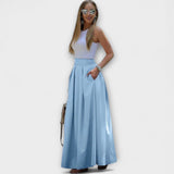 Tzafira – Elegante saia maxi com cintura alta