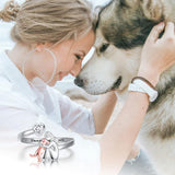 Anel com cão rosa