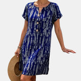 Marina | Vestido estampado com botões