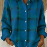 Ugnė - Camisa de malha suave com padrão de xadrez