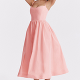 Estela | Elegante Vestido Midi de Corpete de Verão