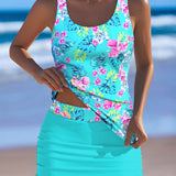 Conjunto de Tankini Floral em Duas Peças