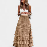 Saia boho com detalhes de cetim tecido aberto