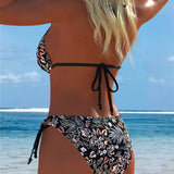 Biquíni Floral Halter de Duas Peças