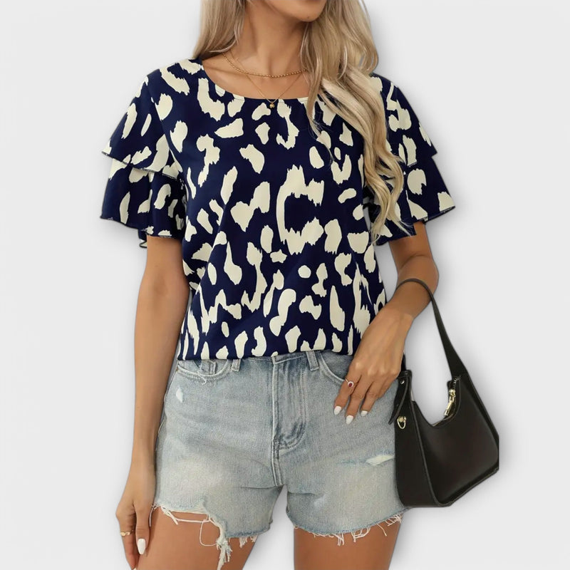 Evelyn - Blusa diária com decote redondo
