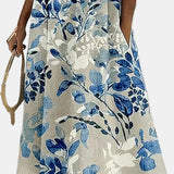 Alva | Vestido midi floral solto e leve