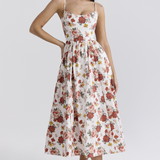 Estela | Elegante Vestido Midi de Corpete de Verão