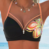 Bralette de Bikini com Estampa de Corda