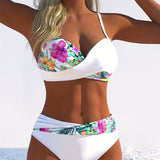Bralette de Bikini com Estampa em Contraste