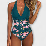 Florencia - Elegante fato de banho feminino com decote em V