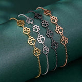 Pulseira ajustável de prata de lei com pegada de pata de cão