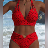 Biquíni de Polka Dot em Duas Peças - Estilo Sexy