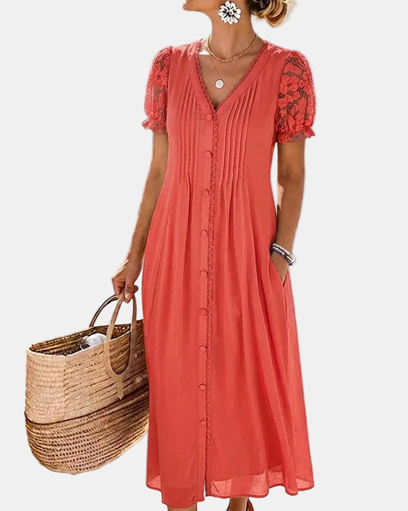 Sara | Vestido midi floral solto e leve