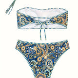 Conjunto de Banho em Duas Peças com Estampa Étnica