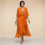 Opala | Vestido Midi Elegante com Decote em V