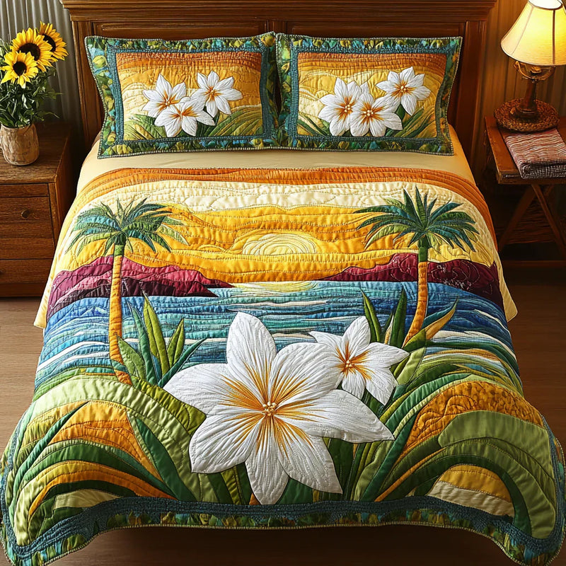 Conjunto de cama acolchoado de 3 peças - Espírito Aloha
