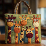 Bolsa Acolchoada com Estampa de Girafa | Elegância Africana