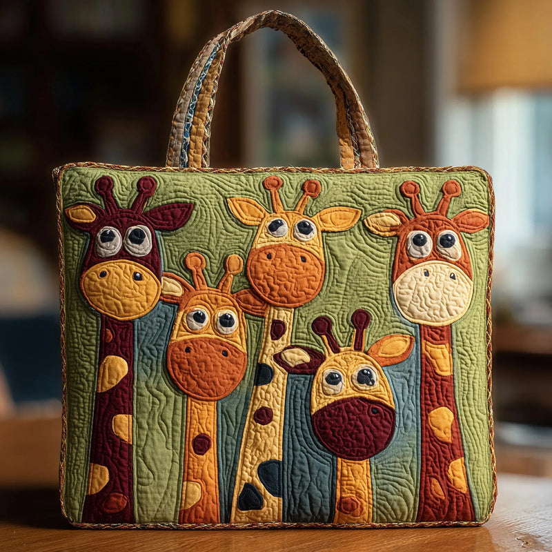 Bolsa Acolchoada com Estampa de Girafa | Elegância Africana