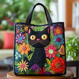 Bolsa Acolchoada Encanto de Gato Negro | Mistério Elegante