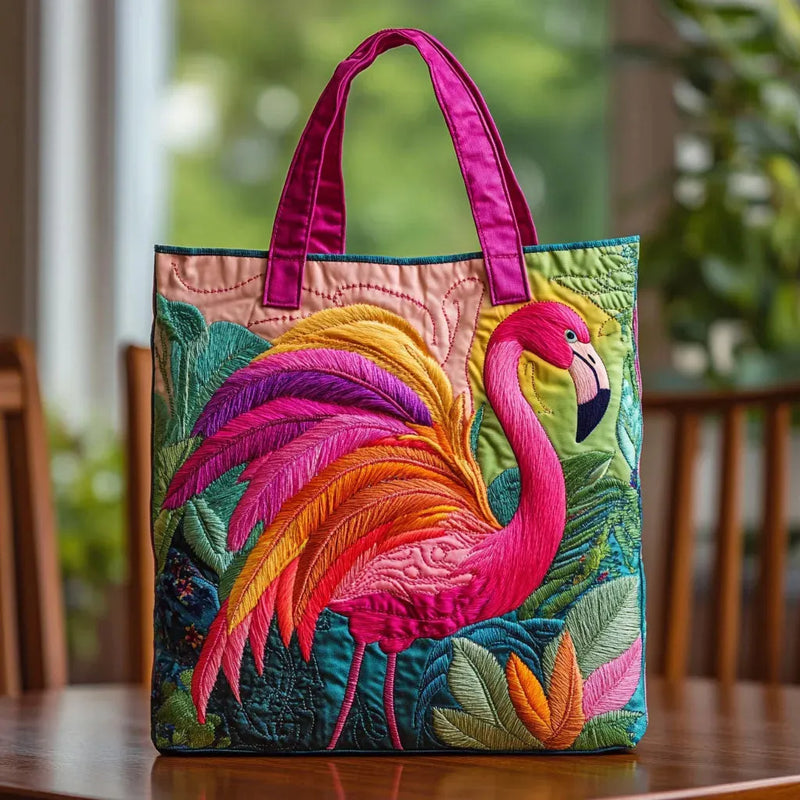Bolsa Acolchoada Flamingo Multicolor | Explosão de Cor