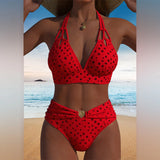 Biquíni de Polka Dot em Duas Peças - Estilo Sexy