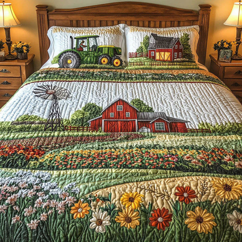 Jogo de Cama Acolchoado de 3 Peças - Granja Feliz