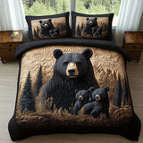Conjunto de Cama Acolchoado de 3 Peças - Animais da Floresta