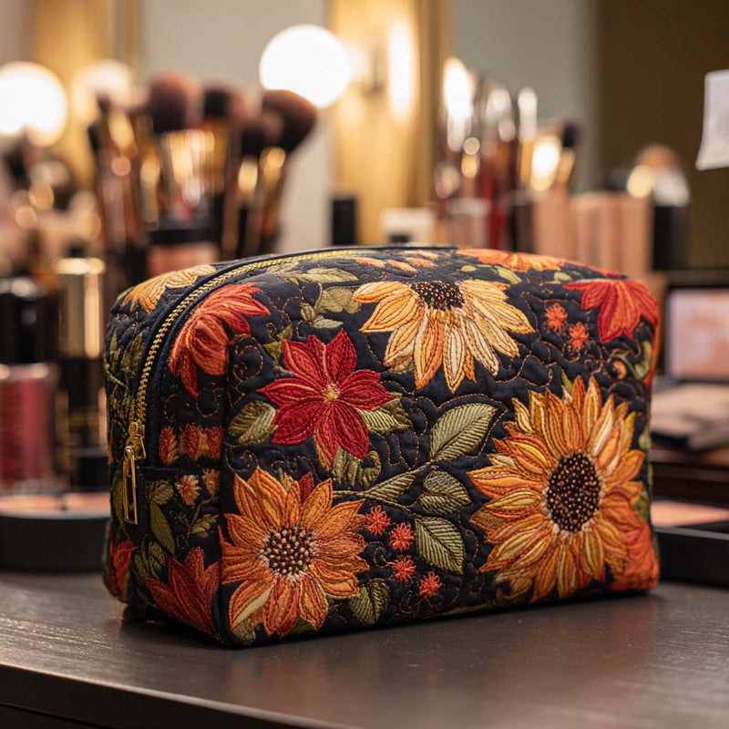 Necessaire Estofada com Design Floral Elegante | Suavidade Florida