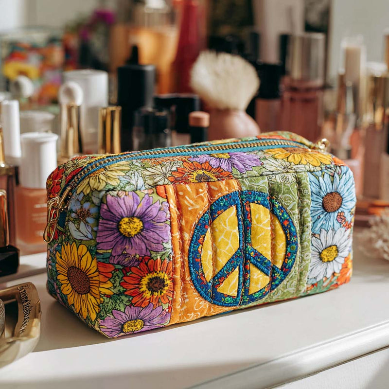 Necessaire com Estampa Floral de Autocarro da Paz | Equilíbrio Sereno