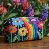 Bolsa de Beleza Estampada com Cogumelos Boho | Nostalgia Elegante