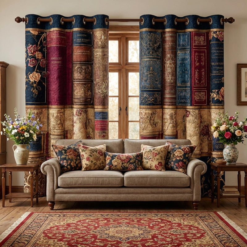 Cortinas Acolchoadas Refúgio de Livros | Charme Literário