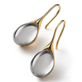 Brincos de Gota de Cristal em Ouro e Prata