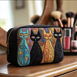 Necessaire acolchoada com estampa de gato sonhador | Mistério Encantador