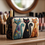 Necessaire Acolchoada com Gato Brilhante | Graça Silenciosa