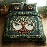 Conjunto de cama acolchoado de 3 peças - Árvore da Vida