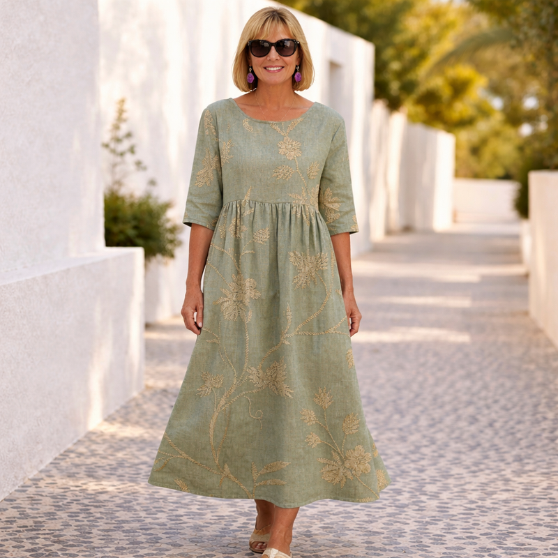 Claudia | Vestido de Estampado Floral con Ambiente de Verano