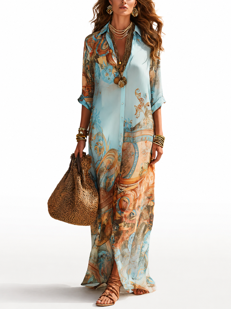 Lurdes | Vestido Camisero Mediterrâneo