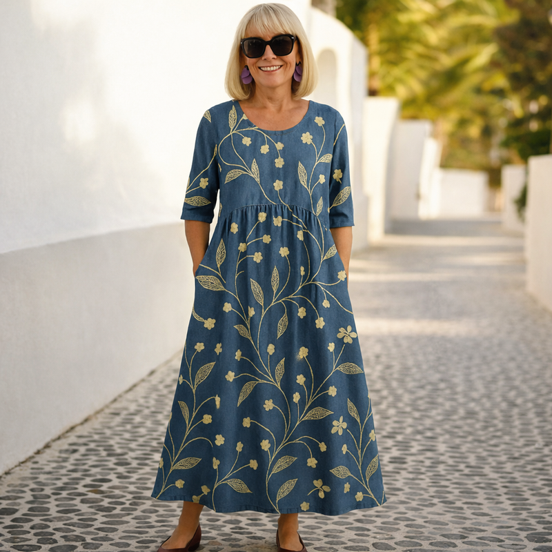 Lorena | Vestido Midi - Conforto Sem Preocupações