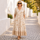 Adriana | Vestido Elegante com Estampado Floral e Sensação Fresca