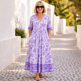 Adriana | Vestido Elegante com Estampado Floral e Sensação Fresca