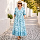 Adriana | Vestido Elegante com Estampado Floral e Sensação Fresca