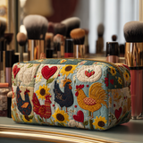 Necessaire acolchoada em formato de galinha | Alegria da Quinta