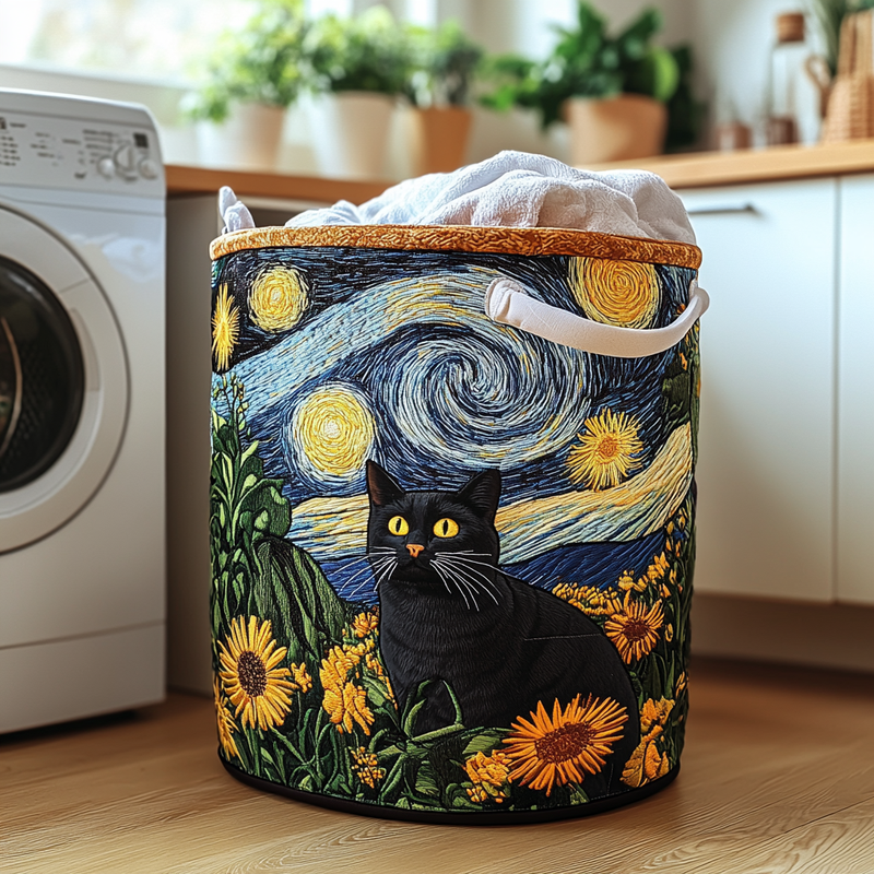 Gato Ingenioso | Cesta de Roupa Feita à Mão